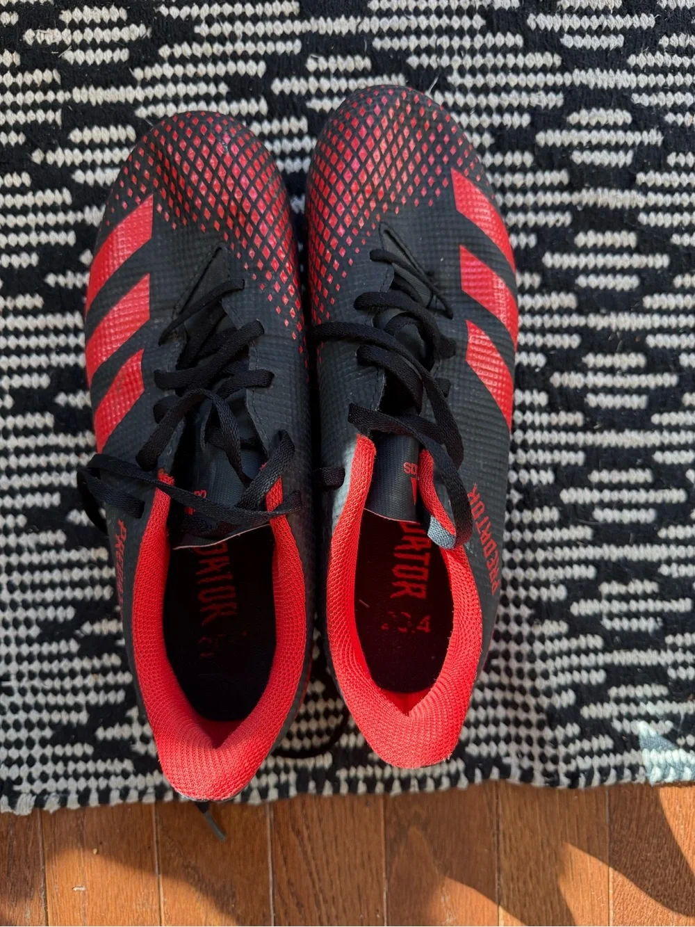adidas predator Men’s Black and Red Athletic Soccer Shoes